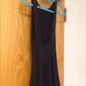 Low back A-line black dress